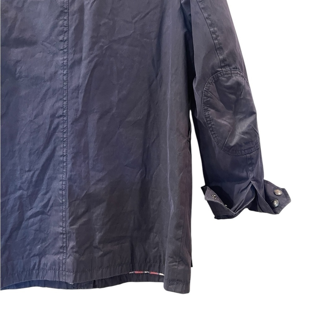 Banana Republic Womens Jacket Blue Waxed Canvas Corduroy Collar Barn Coat Medium - Picture 7 of 7